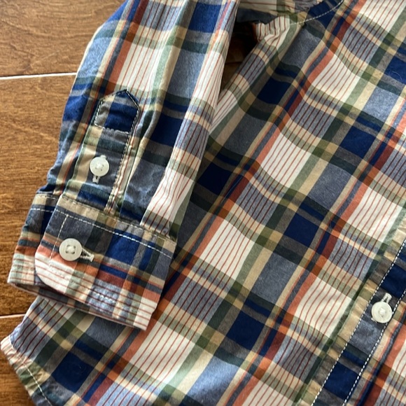 Janie & Jack baby boy Plaid Button Down, Size 18-24M, EUC, Blue, Green, Orange - Picture 3 of 4